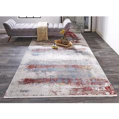 Cadiz Gradient Luster Rug, Gray/Deep Red/Blue, 9ft-9in x 13ft-2in Area Rug, 8663902FMLT000H39
