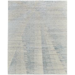Brighton Modern Abstract, Blue/Ivory/Silver, 5'-6" x 8'-6" Area Rug