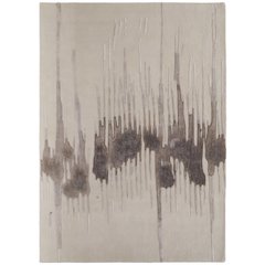 Anya Transitional Abstract, Ivory/Brown/Taupe, 5' x 8' Area Rug