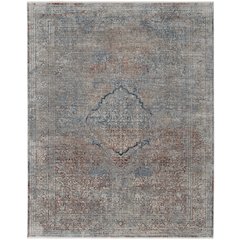 Marquette Transitional Medallion, Blue/Red/Gray, 2' x 3' Accent Rug
