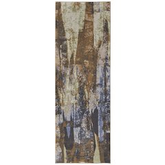 Clio Modern Abstract, Brown/Blue/Ivory, 2'-9" x 7'-10" Runner