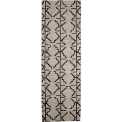 Enzo Minimalist Natural Wool Rug, Warm Taupe/Black, 2ft - 6in x 8ft, Runner, 7428732FCHLGRYI6A
