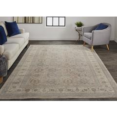 Marquette Rustic Persian Farmhouse Area Rug, Warm Gray/Blue, 6ft-7in x 9ft-10in, MRQ3761FGRYMLTF06