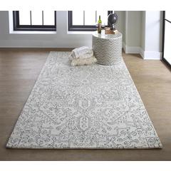 Belfort Modern Medallion Rug, Ivory/Charcoal, 2ft x 3ft Accent Rug, 8698778FIVYCHLP00
