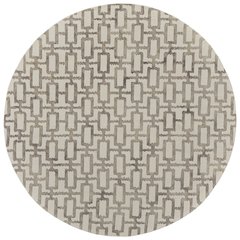 Lorrain Modern Geometric, Ivory/Taupe, 10' x 10' Round Rug