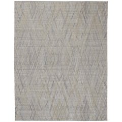 Elias Abstract Diamond Accent Rug, High/Low, Gray/Taupe, 3ft-6in x 5ft-6in, ELS6589FBLU000C50