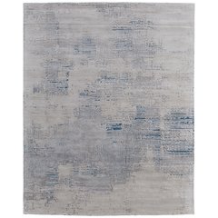 Zarah Modern Abstract, Gray/Taupe/Blue, 10' x 14' Area Rug