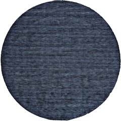Luna Hand Woven Marled Wool Rug, Midnight Navy Blue, 8ft x 8ft Round, 5798049FDBL000N80