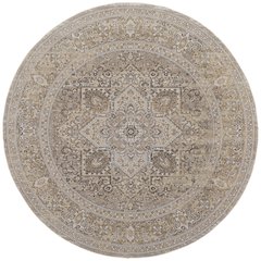 Celene Traditional Medallion, Brown/Ivory/Tan, 7'-9" x 7'-9" Round Rug
