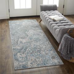 Azure Modern Metallic Oil Slick, Silver Gray/Teal, 2ft-10in x 7ft-10in, Runner, AZR3405FSLVBLUI71