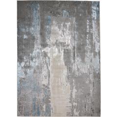 Azure Modern Metallic Watercolor Area Rug, Teal/Silver/Beige, 10ft x 13ft-2in, AZR3406FBGEBLUH13