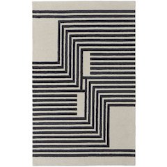 Maguire Transitional Abstract, Gray/Ivory/Black, 2' x 3' Accent Rug