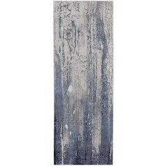 Indio Modern Abstract, Ivory/Blue/Black, 2'-10" x 7'-10" Runner