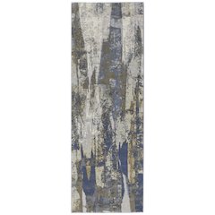 Clio Modern Abstract, Blue/Gray/Tan, 2'-9" x 7'-10" Runner