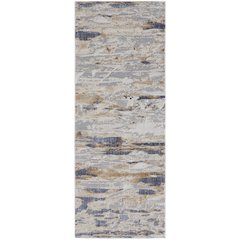 Laina Transitional Abstract, Tan/Orange/Ivory, 3' x 8' Runner