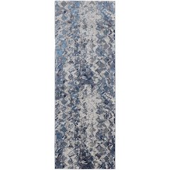 Indio Modern Diamond, Blue/Ivory/Gray, 2'-10" x 7'-10" Runner