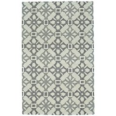 Ella Transitional Geometric, Gray/Ivory, 5' x 8' Area Rug