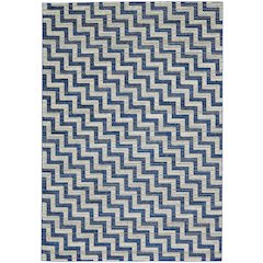 Brixton Modern Chevron, Blue/Ivory/Gray, 10' x 13'-2" Area Rug