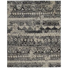 Palomar Luxe Hand Knot Accent Rug, Charcoal Gray/Light Beige, 2ft x 3ft, PAL6630FCHL000P00