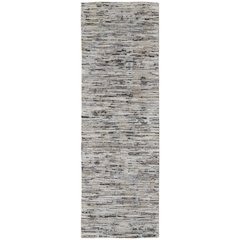 Conroe Luxe Abstract Hand Knot Rugnner Gunmetal/Silver Blue, 2ft-6in x 8ft, CRO6821FGRY000I68