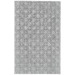 Manoa Tufted Lattice Wool Rug, Cool Gray, 8ft x 11ft Area Rug, 7188353FGRYSLVG99