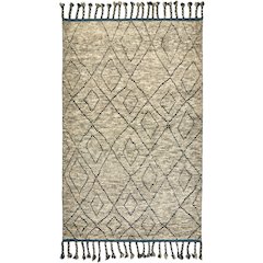 Twain Transitional Diamond, Tan/Blue/Black, 5'-6" x 8'-6" Area Rug