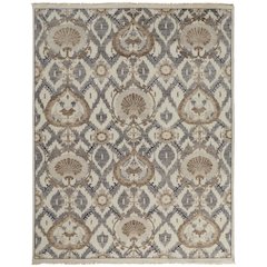 Beall Luxury Wool Rug, Ornamental Ikat, Beige, 5ft - 6in x 8ft - 6in Area Rug, BEA6712FGRYBRNE50