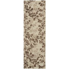 Bella Transitional Floral & Botanical, Ivory/Taupe/Brown, 2'-6" x 8' Runner