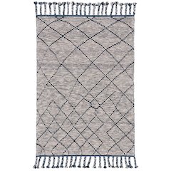 Twain Transitional Diamond, Taupe/Blue/White, 4' x 6' Accent Rug
