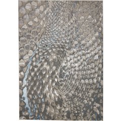 Azure Modern Abstract, Blue/Silver/Gray, 12' x 15' Area Rug