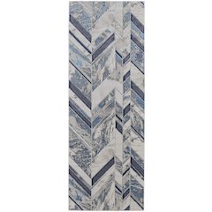 Indio Modern Herringbone, Ivory/Blue/Gray, 2'-10" x 7'-10" Runner