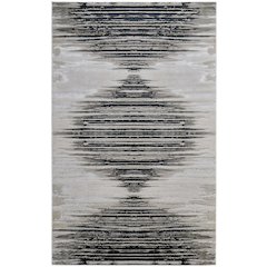 Micah Modern Diamond, Black/Silver/Taupe, 1'-8" x 2'-10" Accent Rug