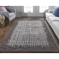 Maddox Modern Tufted Architectural Rug, Chocolate Brown, 3ft-6in x 5ft-6in, MDX8630FBRN000C50