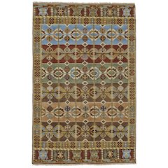 Ashi Transitional Southwestern, Brown/Tan/Blue, 2' x 3' Accent Rug