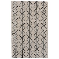 Enzo Minimalist Natural Wool Area Rug, Warm Taupe/Black, 9ft-6in x 13ft-6in, 7428732FCHLGRYH50