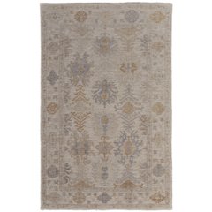 Wendover Eco Friendly PET Oushak Rug, Ivory/Tan/Stone Blue, 10ft x 14ft Area Rug, WND6841FBGEGRYH00