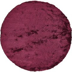 Indochine Plush Shag Rug with Metallic Sheen, Cranberry Red, 10ft x 10ft Round, 4944550FCBY000N95