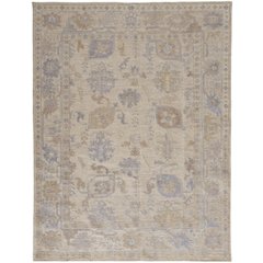 Wendover Transitional Floral & Botanical, Tan/Orange/Blue, 9' x 12' Area Rug