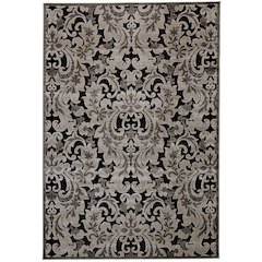 Transitional Floral & Botanical, Taupe/Black/Gray, 7'-6" x 10'-6" Area Rug