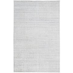 Redford Transitional Solid, White/Silver, 5' x 8' Area Rug