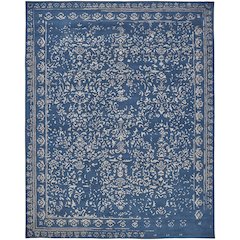 Bella High/Low Floral Wool Rug, Vallarta Blue/Silver Gray, 8ft x 10ft Area Rug, 9698014FBLUSLVF00