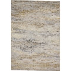 Aura Modern Abstract, Gold/Gray/Ivory, 9'-2" x 12' Area Rug
