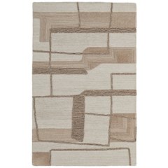 Pollock Modern Geometric, Ivory/Brown/Tan, 3'-6" x 5'-6" Accent Rug