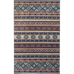 Nolan Transitional Diamond, Blue/Red/Ivory, 12'-10" x 15' Runner