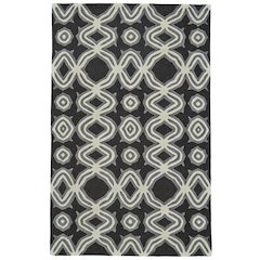Ella Transitional Abstract, Black/Ivory/Gray, 5' x 8' Area Rug