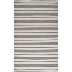 Duprine Transitional Stripes, Black/White/Ivory, 10' x 14' Area Rug