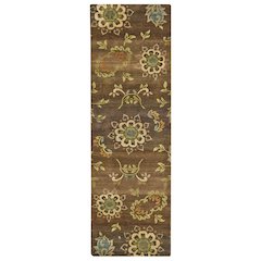 Amzad Transitional Floral & Botanical, Brown/Tan/Green, 2'-6" x 8' Runner