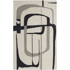 Maguire Transitional Abstract, Ivory/Gray/Black, 8' x 10' Area Rug