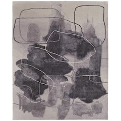 Anya Transitional Abstract, Ivory/Gray/Taupe, 8' x 10' Area Rug