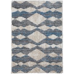 Mynka Transitional Diamond, Ivory/Gray/Blue, 7'-11" x 10' Area Rug